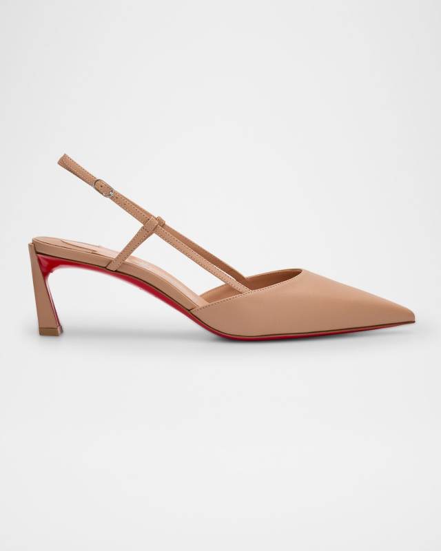 Condoroline Leather Red Sole Slingback Pumps